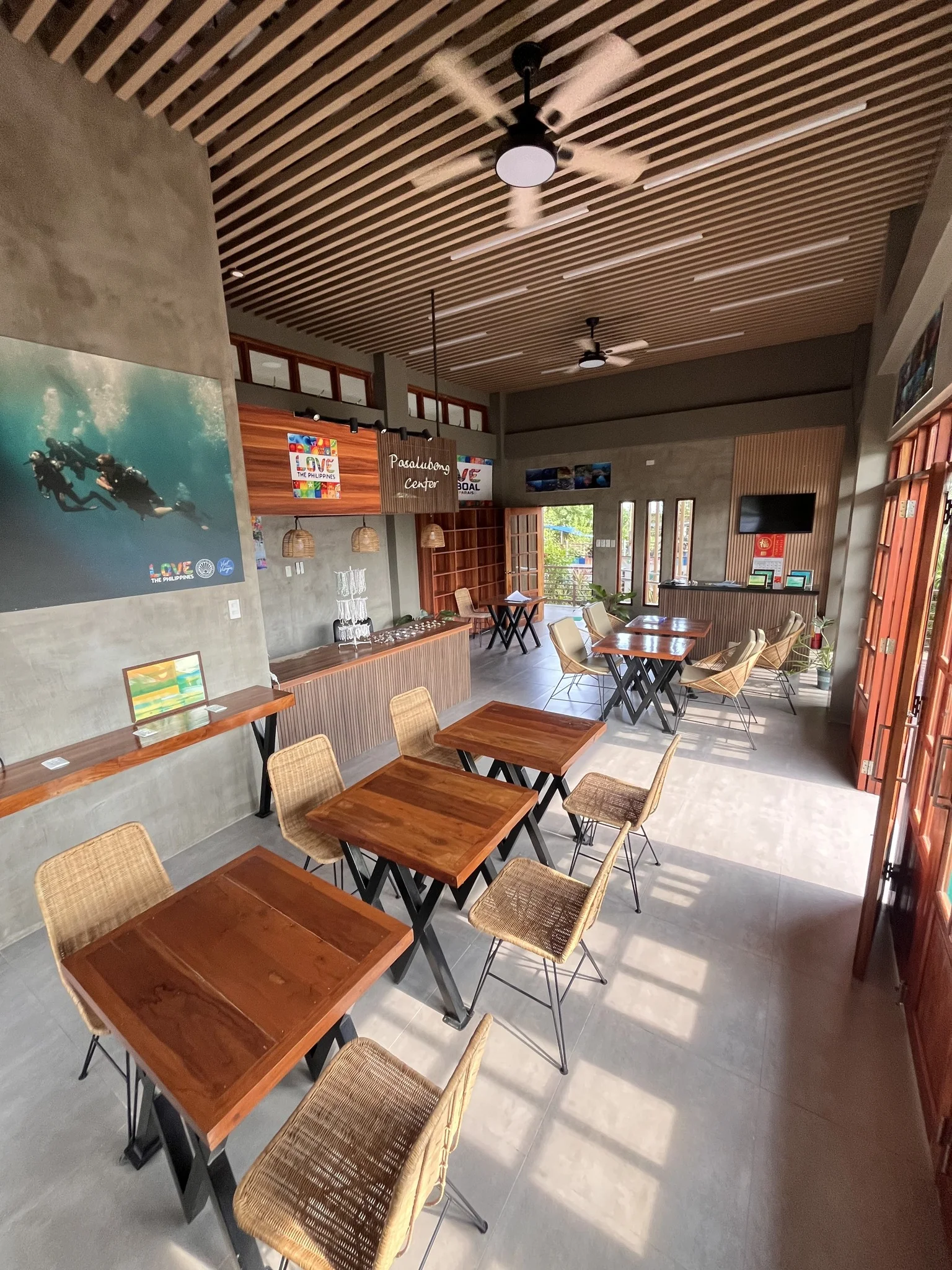Tourist Rest Area covered pavilion and seating area